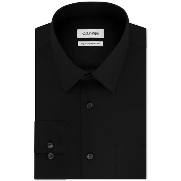 Calvin Klein Other - Calvin Klein Men's Stretch Flex Collar Solid Dress Shirt Black Size 34-35